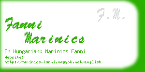 fanni marinics business card